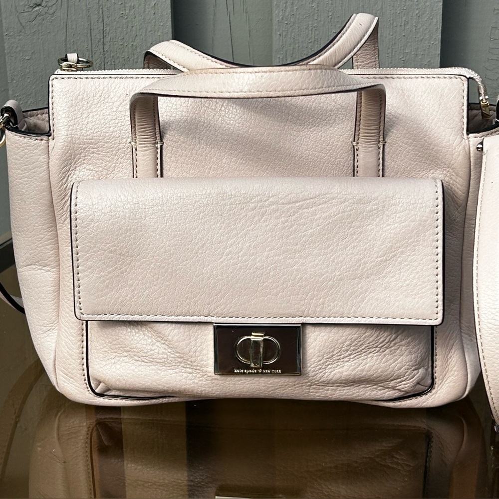 Kate Spade New York Tusk Color Meghan Long Strap Satchel with Front Pocket